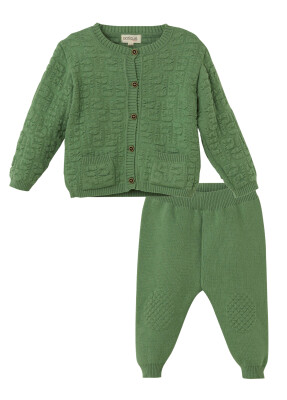 Wholesale Baby Boy Organic Cotton 2-Piece Set 3-18M Uludağ Triko 1061-21141 Green