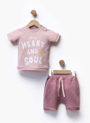 Wholesale Baby Boy Printed T-Shirt and Shorts Set 6-36M Flexi Baby 2063-216386 Pink