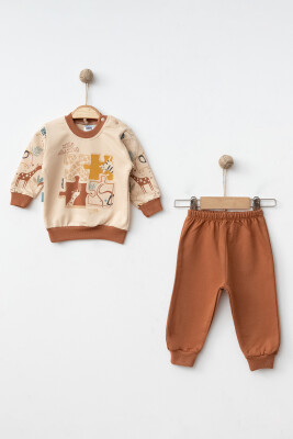 Wholesale Baby Boy Tracksuit 3-9M Hoppidik 2017-2362 Brown