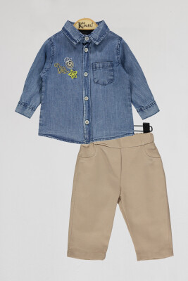 Wholesale Baby Boys 2-Piece Denim Shirts and Pants Set 6-18M Kumru Bebe 1075-4049 - Kumru Bebe (1)