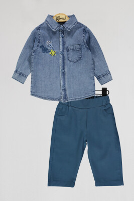 Wholesale Baby Boys 2-Piece Denim Shirts and Pants Set 6-18M Kumru Bebe 1075-4049 - 3