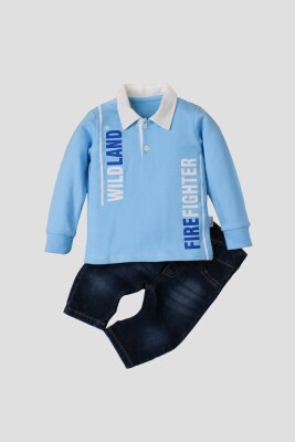 Wholesale Baby Boys 2-Piece Long Sleeve T-Shirt and Denim Pants 9-24M Kidexs 1026-35031 - 1