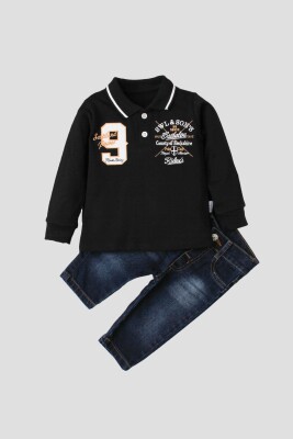 Wholesale Baby Boys 2-Piece Long Sleeve T-Shirt and Denim Pants 9-24M Kidexs 1026-35032 - Kidexs (1)