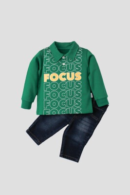 Wholesale Baby Boys 2-Piece Long Sleeve T-Shirt and Denim Pants 9-24M Kidexs 1026-35033 - Kidexs (1)