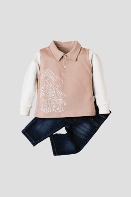Wholesale Baby Boys 2-Piece Long Sleeve T-Shirt and Denim Pants 9-24M Kidexs 1026-35049 - Kidexs