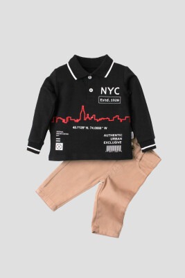Wholesale Baby Boys 2-Piece Long Sleeve T-Shirt and Pants 9-24M Kidexs 1026-35065 - Kidexs (1)