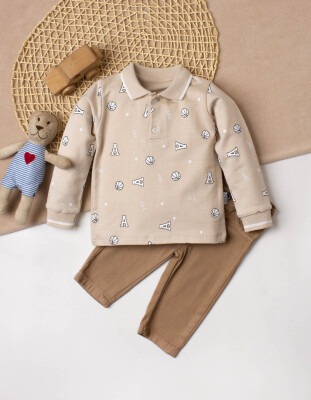 Wholesale Baby Boys 2-Piece Long Sleeve T-Shirt and Pants 9-24M Kidexs 1026-35070 - Kidexs
