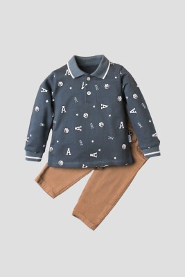 Wholesale Baby Boys 2-Piece Long Sleeve T-Shirt and Pants 9-24M Kidexs 1026-35070 - Kidexs (1)