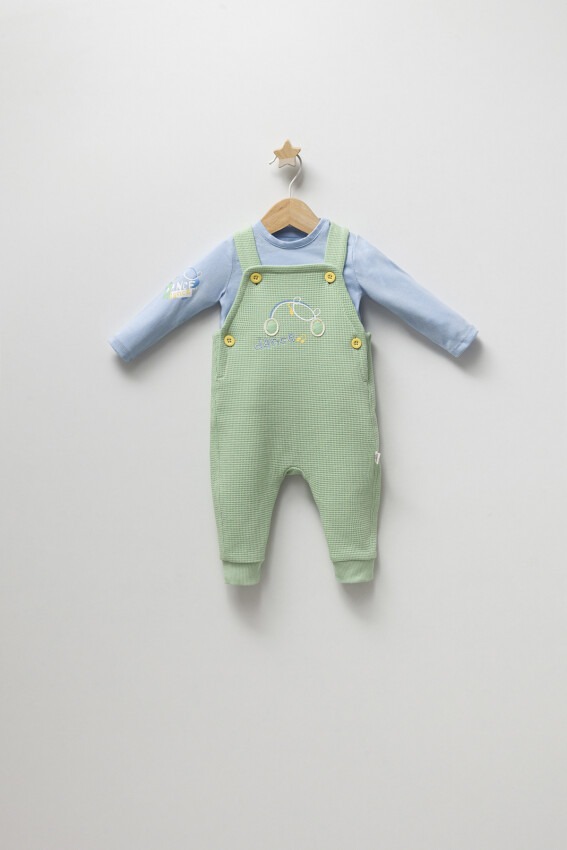 Wholesale Baby Boys 2-Piece Overalls and Long Sleeve T-shirt 3-9M Tongs 1028-4858 - 1