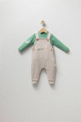 Wholesale Baby Boys 2-Piece Overalls and Long Sleeve T-shirt 3-9M Tongs 1028-4858 - 2