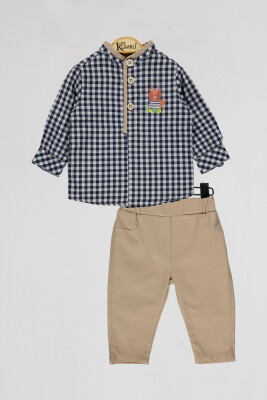 Wholesale Baby Boys 2-Piece Shirt and Pants Set 6-18M Kumru Bebe 1075-4032 - Kumru Bebe