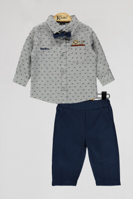Wholesale Baby Boys 2-Piece Shirt and Pants Set 6-18M Kumru Bebe 1075-4084 - Kumru Bebe