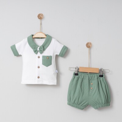 Wholesale Baby Boys 2-Piece Shirt and Shorts Set 3-18M Miniborn 2019-9015 Green