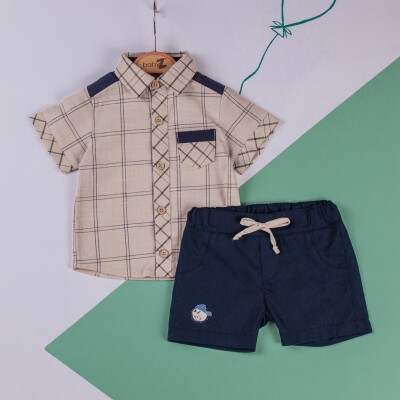 Wholesale Baby Boys 2-Piece Shirt and Shorts set 6-18M BabyZ 1097-4710 Beige