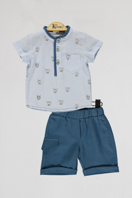 Wholesale Baby Boys 2-Piece Shirt and Shorts Set 6-18M Kumru Bebe 1075-4027 - 2