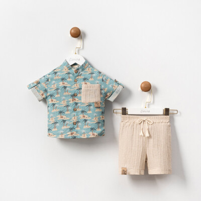 Wholesale Baby Boys 2-Piece Shirt and Shorts Set 9-24M Cumino 1014-CMN3525 - Cumino