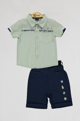 Wholesale Baby Boys 2-Piece Shirts and Short Set 6-18M Kumru Bebe 1075-4023 - Kumru Bebe