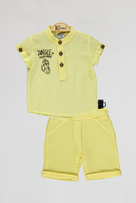 Wholesale Baby Boys 2-Piece Shirts and Short Set 6-18M Kumru Bebe 1075-4066 - 2