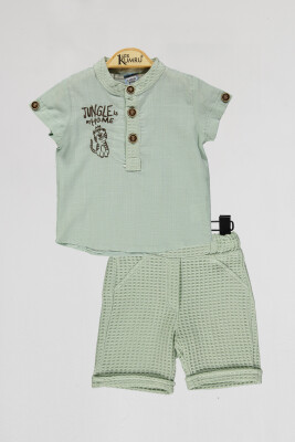 Wholesale Baby Boys 2-Piece Shirts and Short Set 6-18M Kumru Bebe 1075-4066 - Kumru Bebe