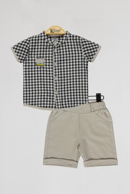 Wholesale Baby Boys 2-Piece Shirts and Shorts Set 6-18M Kumru Bebe 1075-4037 Black