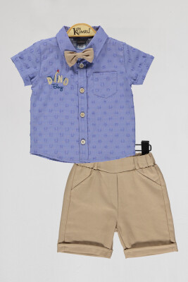 Wholesale Baby Boys 2-Piece Shirts and Shorts Set 6-18M Kumru Bebe 1075-4091 Indigo