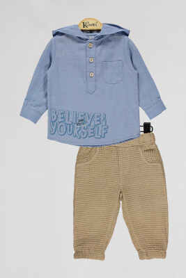 Wholesale Baby Boys 2-Piece Shirts and Shorts Set 6-18M Kumru Bebe 1075-4111 Indigo