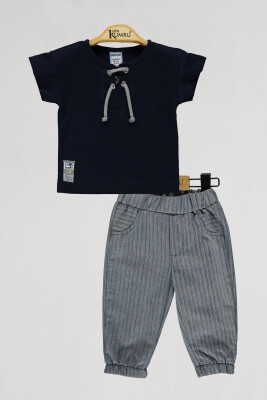 Wholesale Baby Boys 2-Piece T-Shirt and Pants Set 6-18M Kumru Bebe 1075-4119 - Kumru Bebe