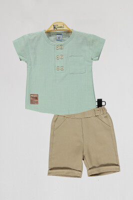 Wholesale Baby Boys 2-Piece T-Shirt and Shorts Set 6-18M Kumru Bebe 1075-4109 - Kumru Bebe