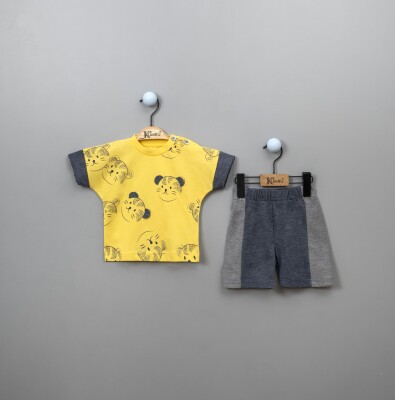 Wholesale Baby Boys 2-Piece T-shirt Set with Shorts 6-18M Kumru Bebe 1075-3833 Жёлтый 
