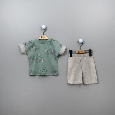 Wholesale Baby Boys 2-Piece T-shirt Set with Shorts 6-18M Kumru Bebe 1075-3833 - 1