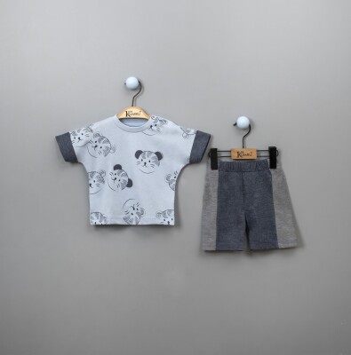 Wholesale Baby Boys 2-Piece T-shirt Set with Shorts 6-18M Kumru Bebe 1075-3833 - Kumru Bebe (1)