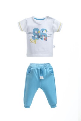 Wholesale Baby Boys 2-Piece T-Shirt Set with Sweatpants 3-12M Wogi 1030-WG-2109-A - Wogi