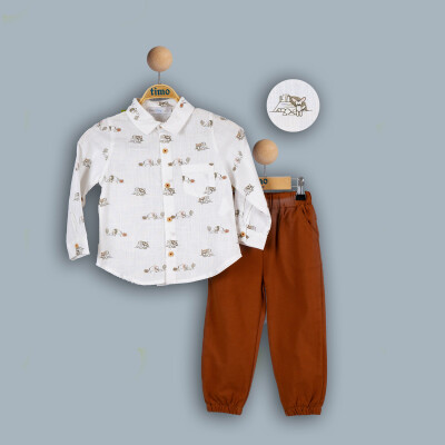 Wholesale Baby Boys 2-Piece with Shirt and Pants Set 6-24M Timo 1018-TE4DT042243011 - Timo (1)