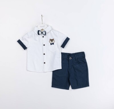 Wholesale Baby Boys 2-Pieces Shirt and Short Set 9-24M Sani 1068-9917 Белый 