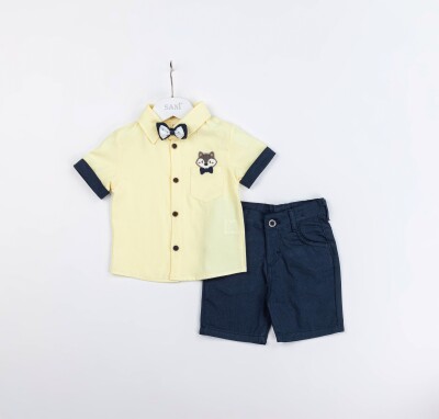 Wholesale Baby Boys 2-Pieces Shirt and Short Set 9-24M Sani 1068-9917 Sarı