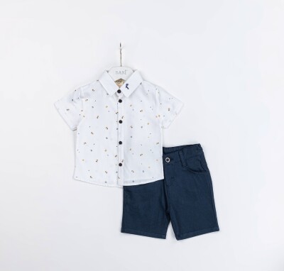 Wholesale Baby Boys 2-Pieces Shirt and Short Set 9-24M Sani 1068-9918 White