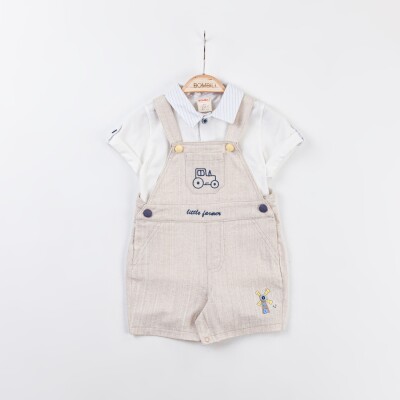 Wholesale Baby Boys 2-Pieces Shirt and Slopet Set 9-24M Bombili 1004-6758 Blue