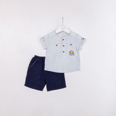 Wholesale Baby Boys 2-Pieces Shirt ve Short Set 9-24M Sani 1068-9939 - 4