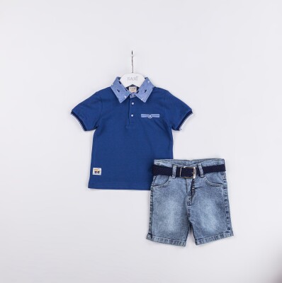 Wholesale Baby Boys 2-Pieces T-shirt and Denim Shorts Set 9-24M Sani 1068-9921 - 4