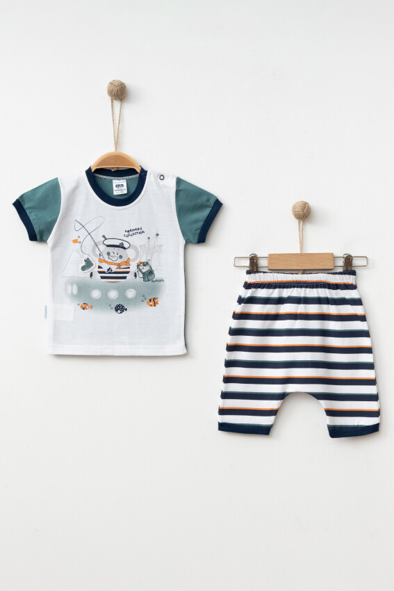 Wholesale Baby Boys 2-Pieces T-shirt and Short Set 3-9M Hoppidik 2017-2294 - 2