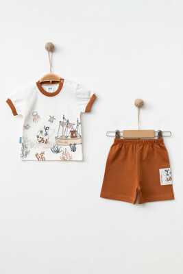 Wholesale Baby Boys 2-Pieces T-shirt and Short Set 3-9M Hoppidik 2017-2351 - Hoppidik