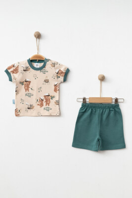 Wholesale Baby Boys 2-Pieces T-shirt and Short Set 3-9M Hoppidik 2017-2352 Зелёный 