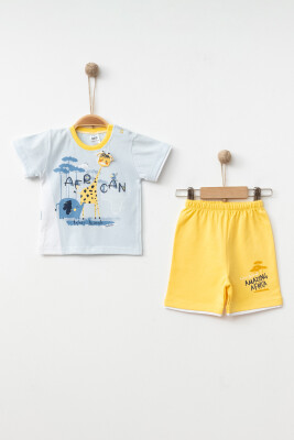 Wholesale Baby Boys 2-Pieces T-shirt and Short Set 6-12M Hoppidik 2017-2290 Blue