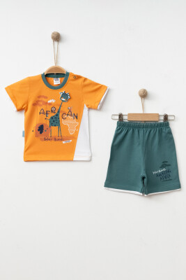 Wholesale Baby Boys 2-Pieces T-shirt and Short Set 6-12M Hoppidik 2017-2290 - Hoppidik