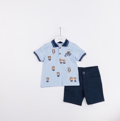 Wholesale Baby Boys 2-Pieces T-shirt and Short Set 9-24M Sani 1068-9924 - Sani