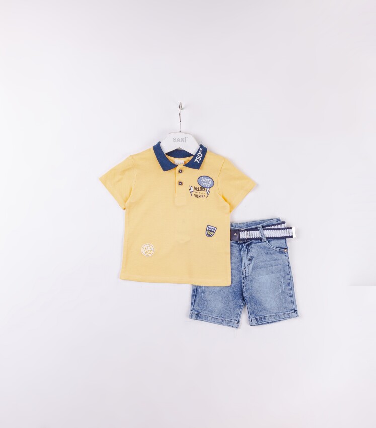 Wholesale Baby Boys 2-Pieces T-shirt and Short Set 9-24M Sani 1068-9927 - 2