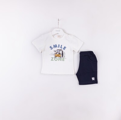 Wholesale Baby Boys 2-Pieces T-shirt and Short Set 9-24M Sani 1068-9940 Белый 
