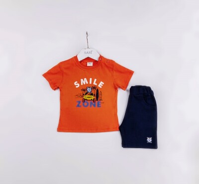 Wholesale Baby Boys 2-Pieces T-shirt and Short Set 9-24M Sani 1068-9940 Оранжевый 