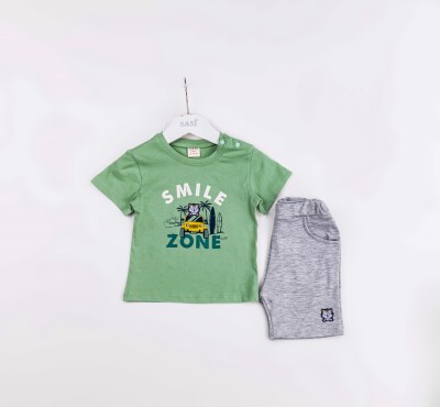 Wholesale Baby Boys 2-Pieces T-shirt and Short Set 9-24M Sani 1068-9940 - Sani (1)
