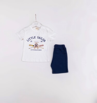 Wholesale Baby Boys 2-Pieces T-shirt and Short Set 9-24M Sani 1068-9941 Белый 